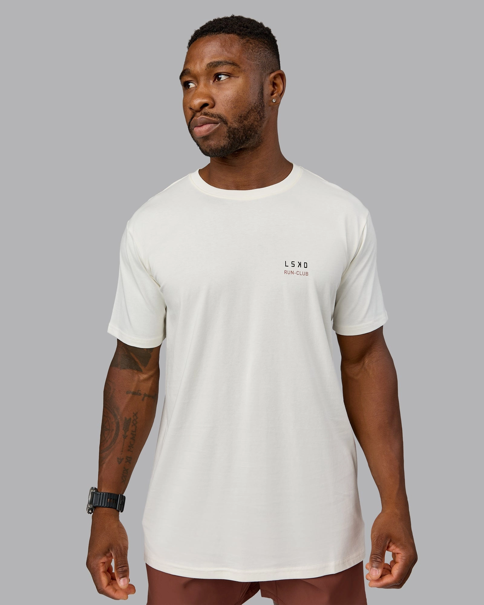 Track FLXCotton Tee - Off White-Mahogany