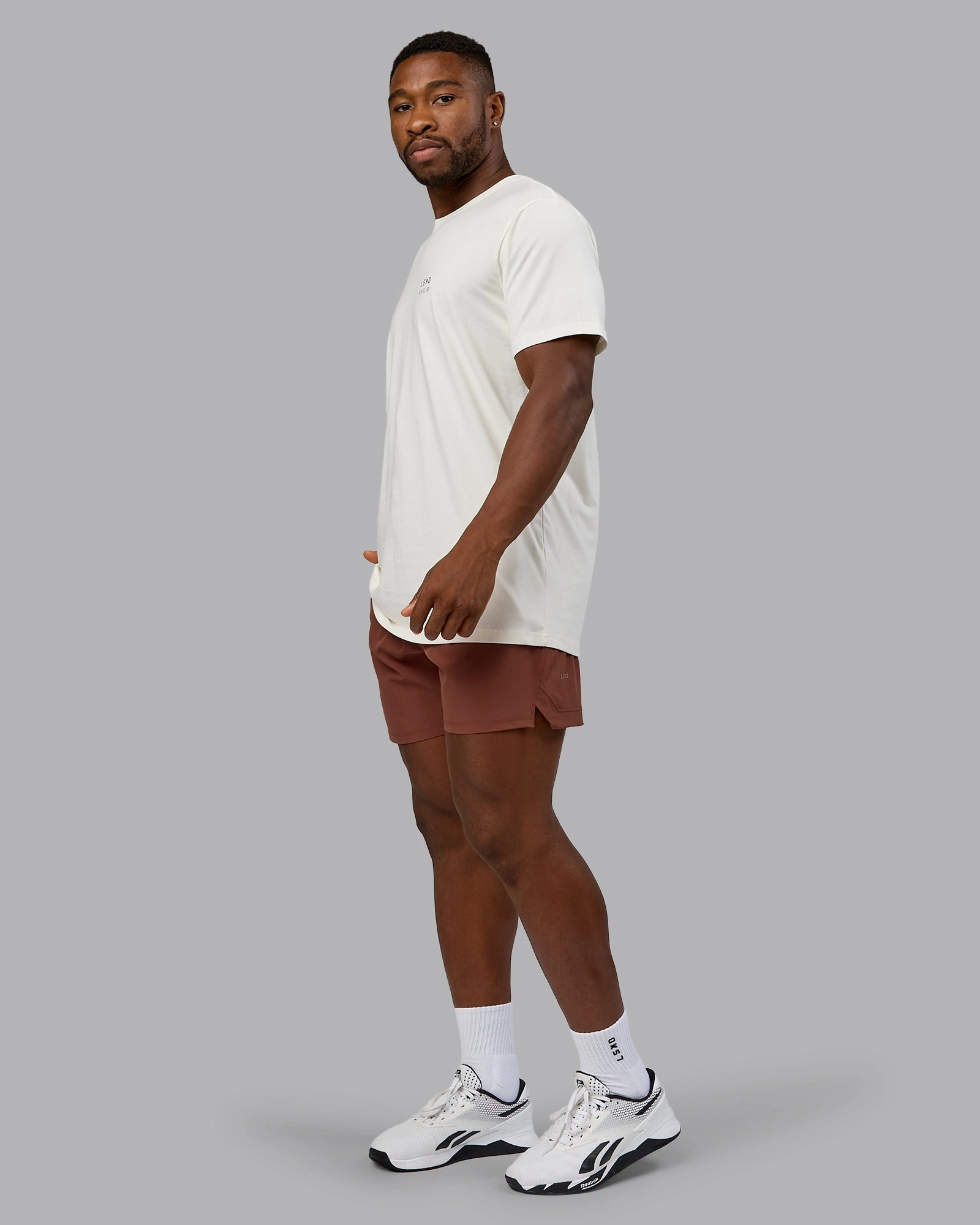 Track FLXCotton Tee - Off White-Mahogany