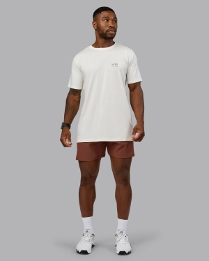Track FLXCotton Tee - Off White-Mahogany