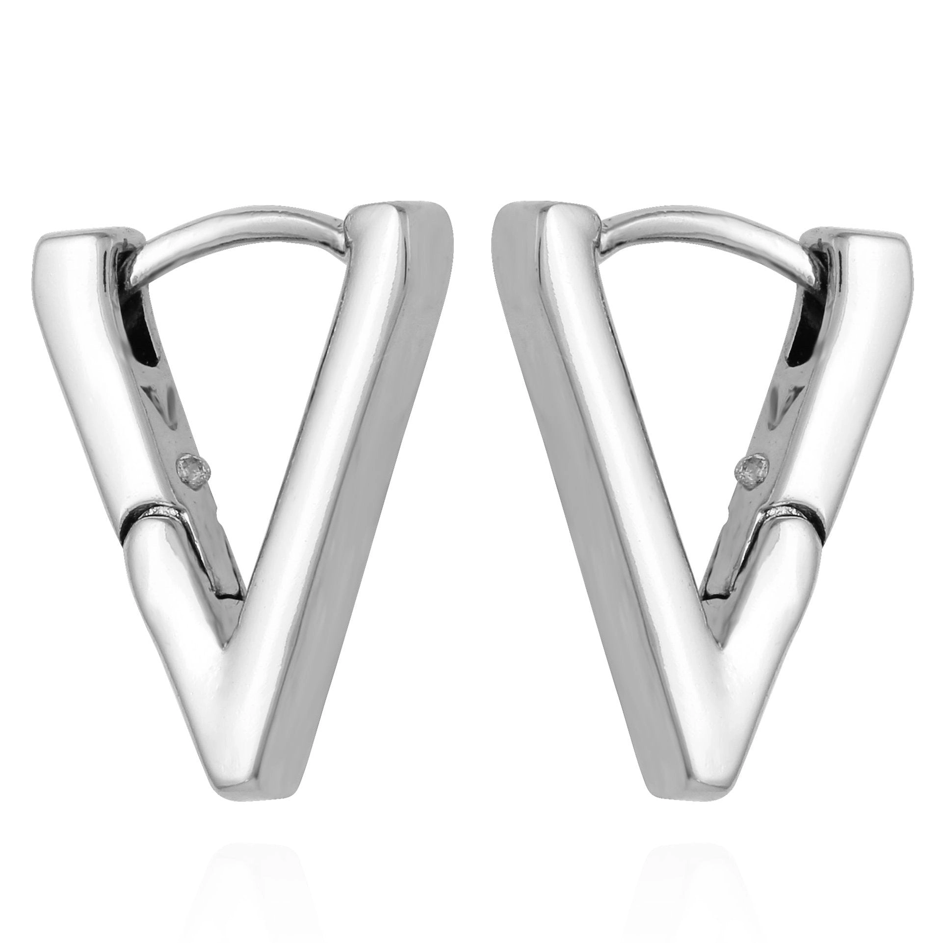 V-Hinge Huggie Earrings