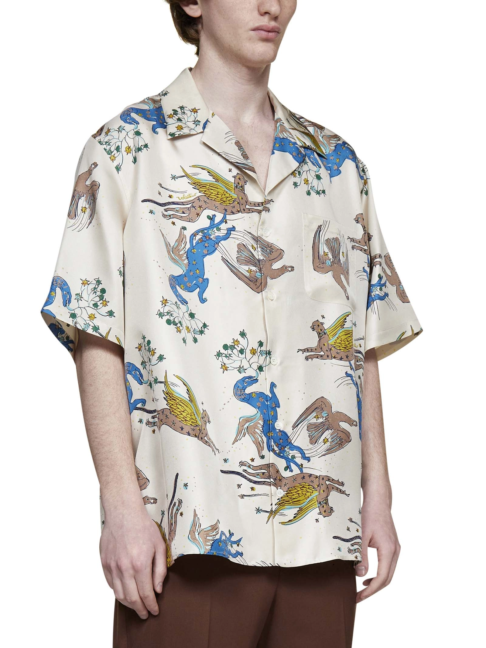 Valentino Allover Graphic Printed Short-Sleeved Shirt
