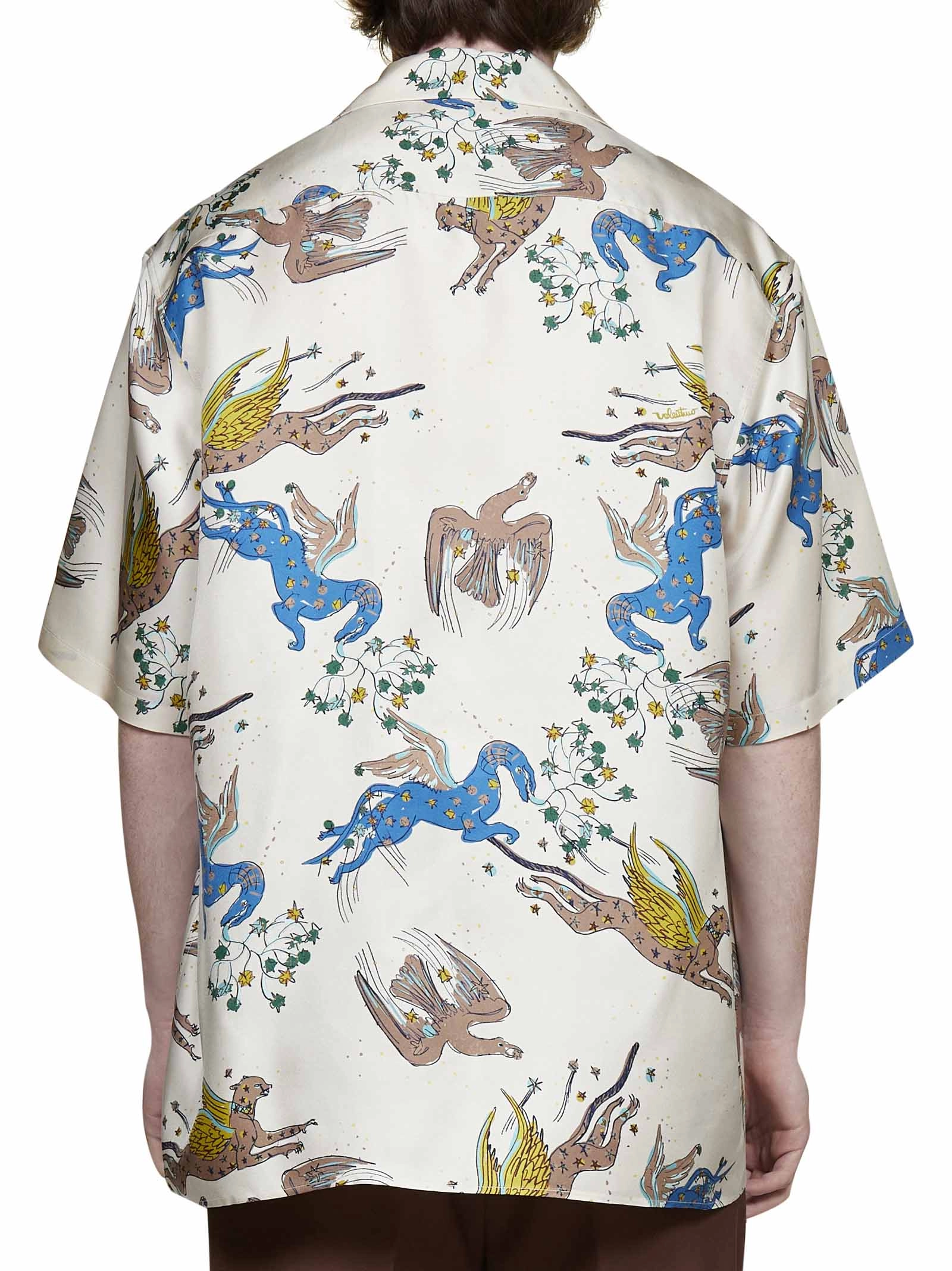 Valentino Allover Graphic Printed Short-Sleeved Shirt