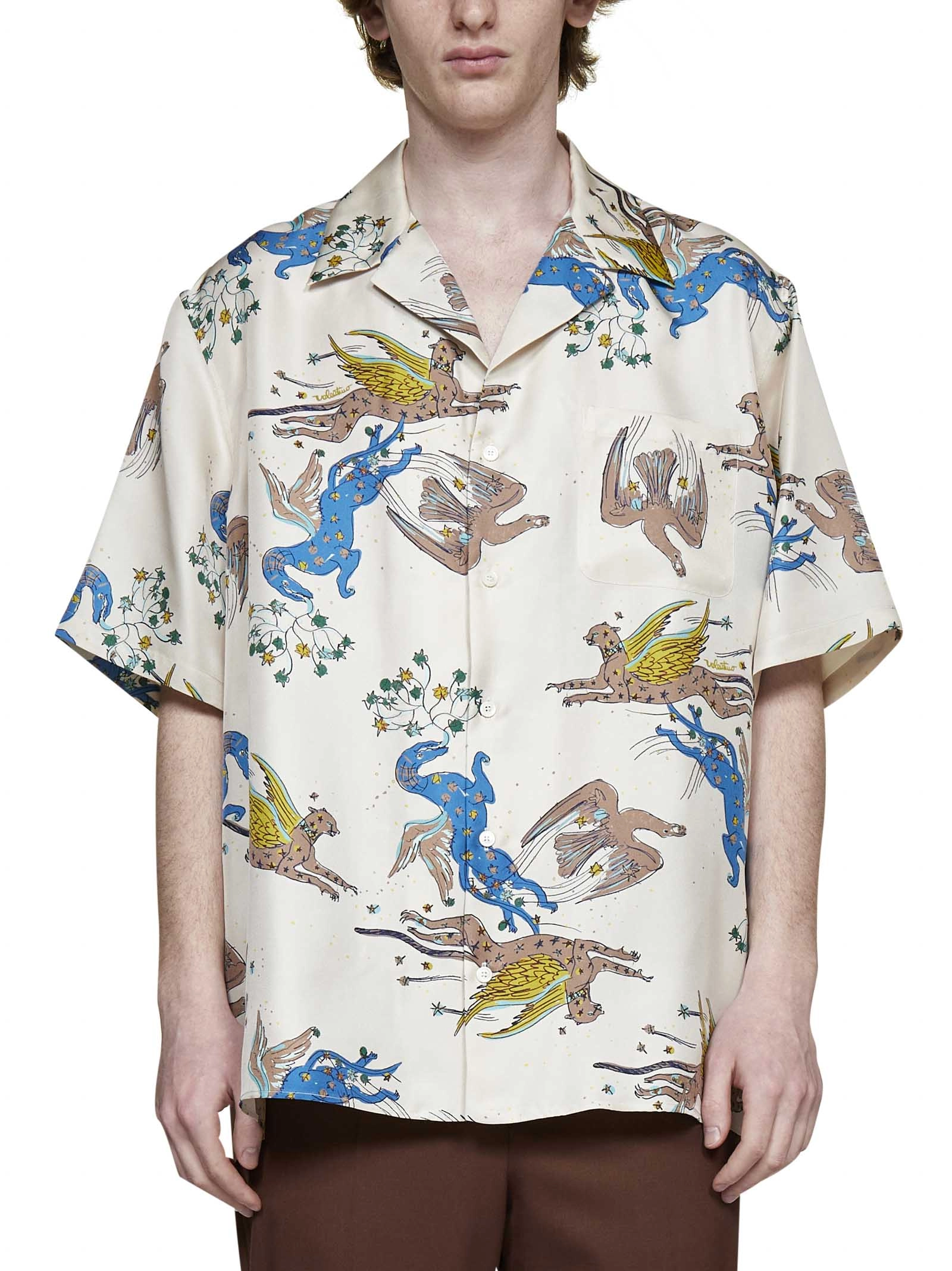 Valentino Allover Graphic Printed Short-Sleeved Shirt