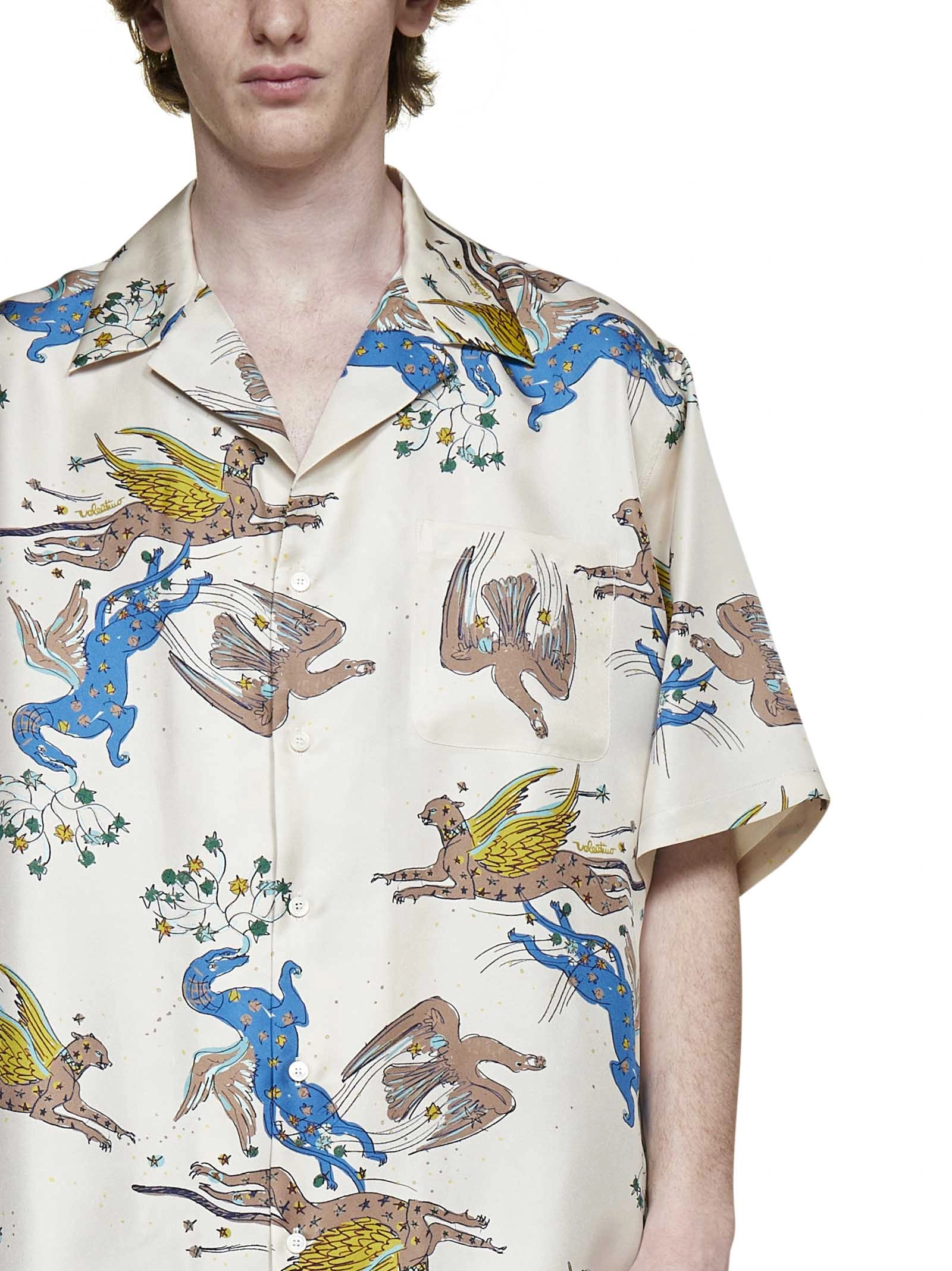 Valentino Allover Graphic Printed Short-Sleeved Shirt