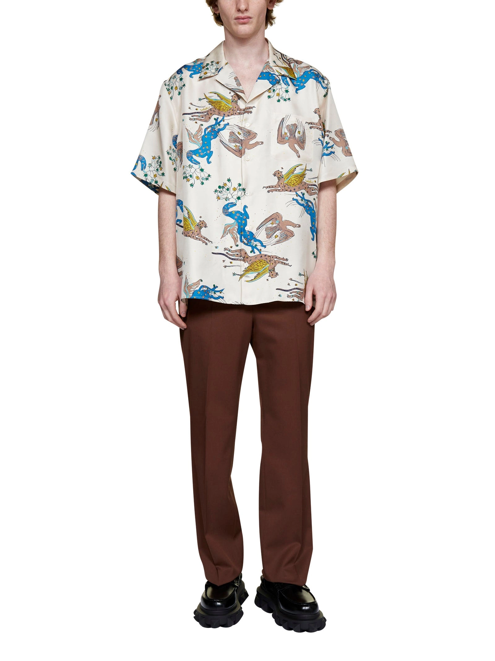 Valentino Allover Graphic Printed Short-Sleeved Shirt