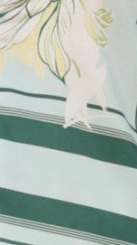 Vallerie Button Up Shirt - Aqua/Yellow Print