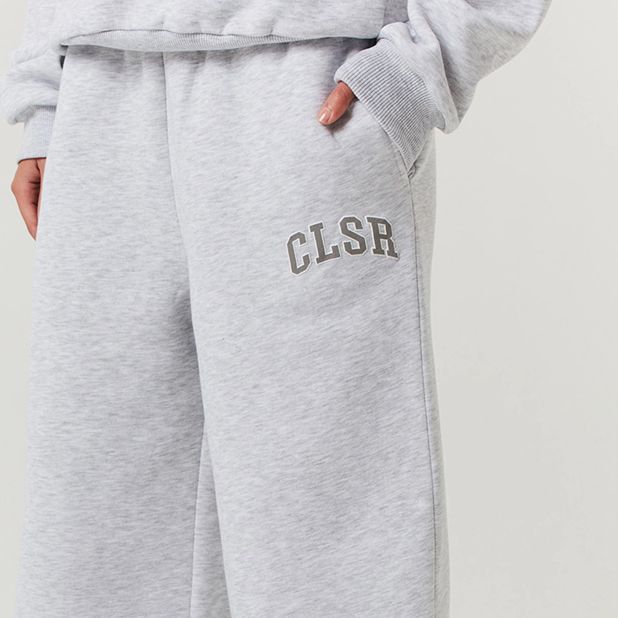Varsity CLSR Sweatshirt Tracksuit | Light Grey Marl