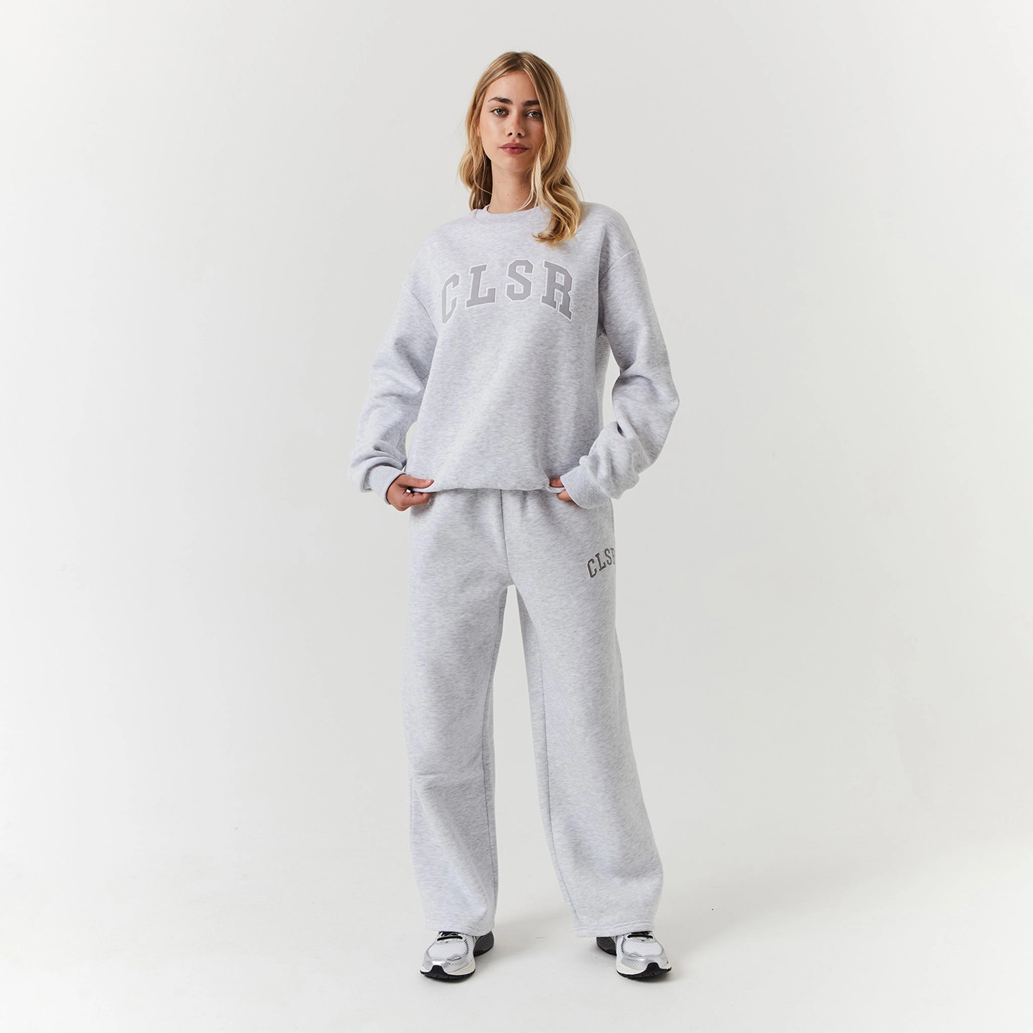 Varsity CLSR Sweatshirt Tracksuit | Light Grey Marl