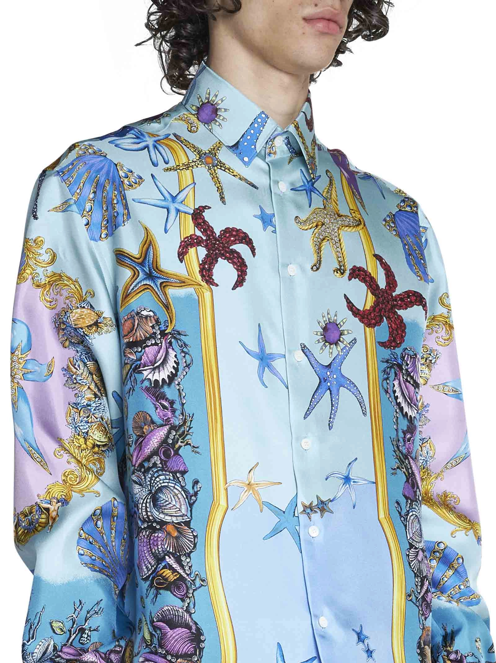 Versace Allover Graphic Printed Button-Up Shirt