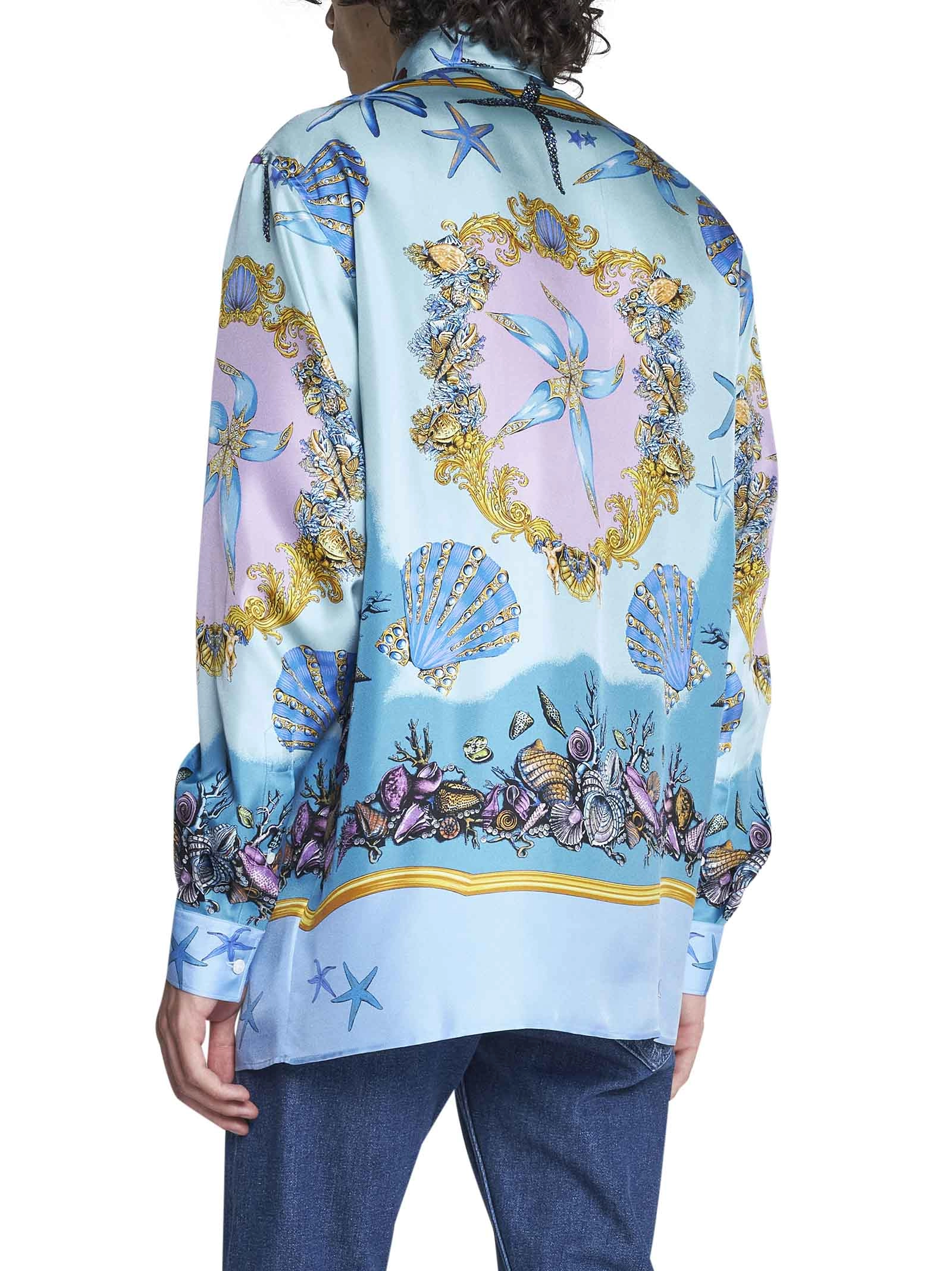 Versace Allover Graphic Printed Button-Up Shirt