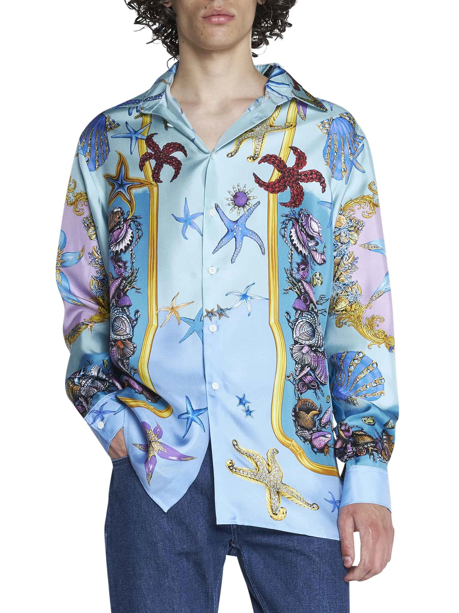 Versace Allover Graphic Printed Button-Up Shirt