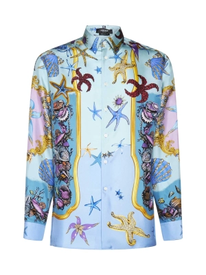 Versace Allover Graphic Printed Button-Up Shirt