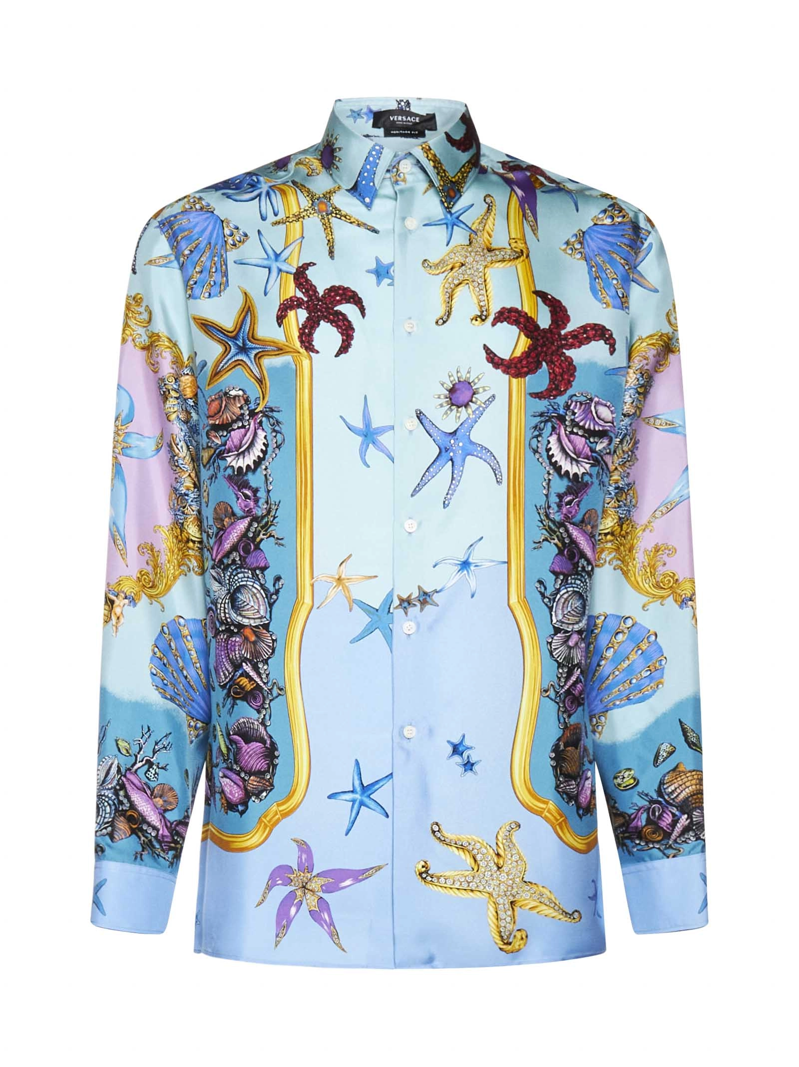 Versace Allover Graphic Printed Button-Up Shirt