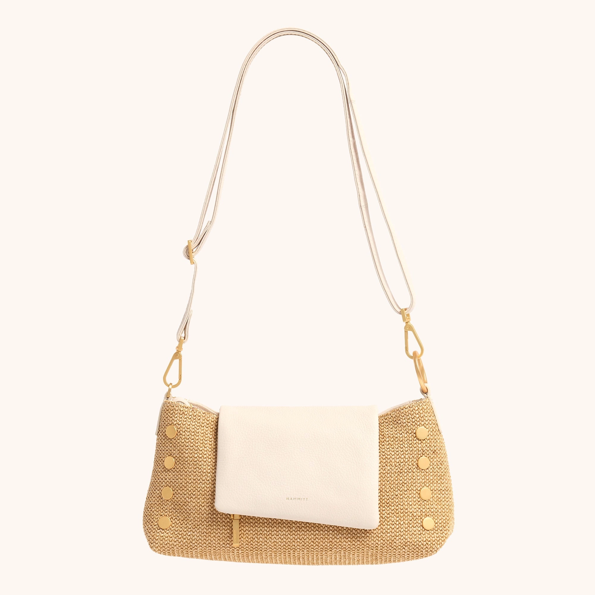 VIP Satchel | Calla Lily White Raffia/Brushed Gold