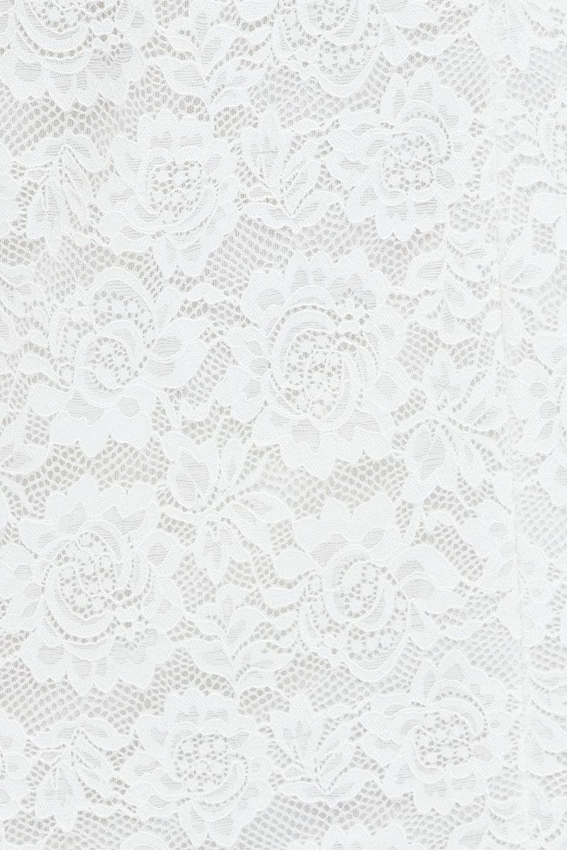White Maxi Dress Sleeveless Side Split Lace