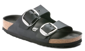 Womens Birkenstock Arizona Big Buckle Oiled Leather Sandals Black