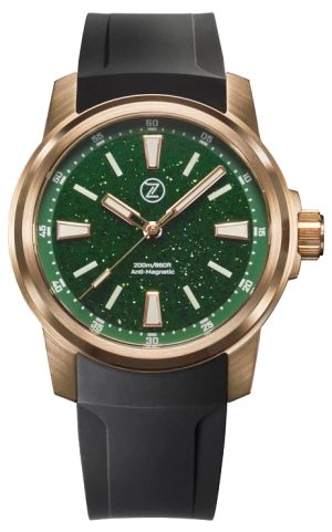 Zelos Aurora Field 38mm Bronze Green Aventurine